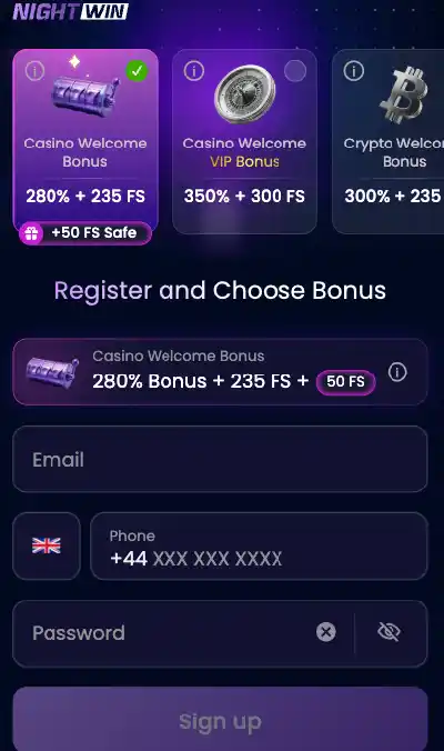 NightWin Casino account login